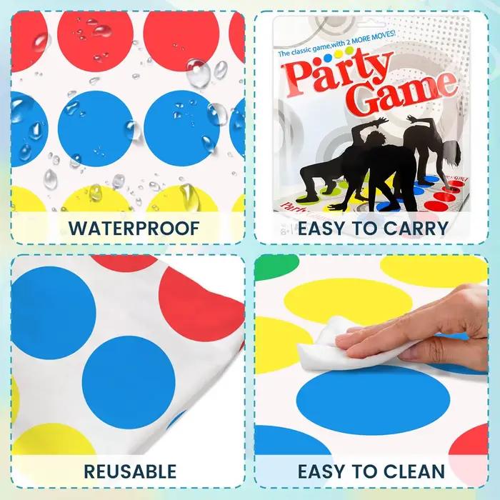 Twister Game Twister Funny Balance Jeux de fête en famille avec tapis de jeu de sol Spinner