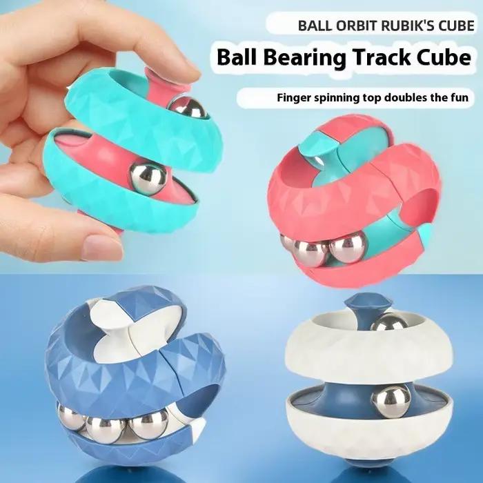 Jouet de décompression de balle de piste, jouet créatif pour enfants avec cube de boule de piste d'autisme, jouet sensoriel anti-pression, flip infinie