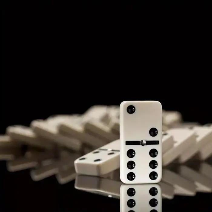 [Ensemble de jeu de dominos en bois] 28 pièces Double Six dominos-boîte