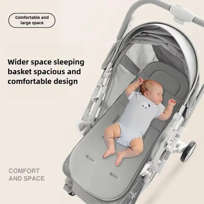 Poussette nouvellement améliorée avec chariot poussoir bidirectionnel à vue élevée qui peut s'asseoir et s'allonger