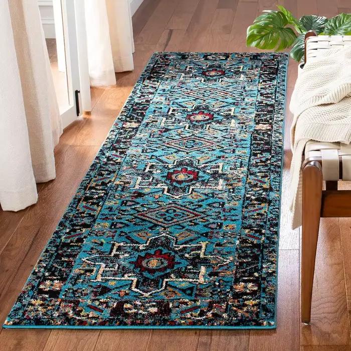 Tapis de course bohème, Collection Vintage, Design persan, imprimé géométrique, Long, pour salon, chambre à coucher, couloir, antidérapant