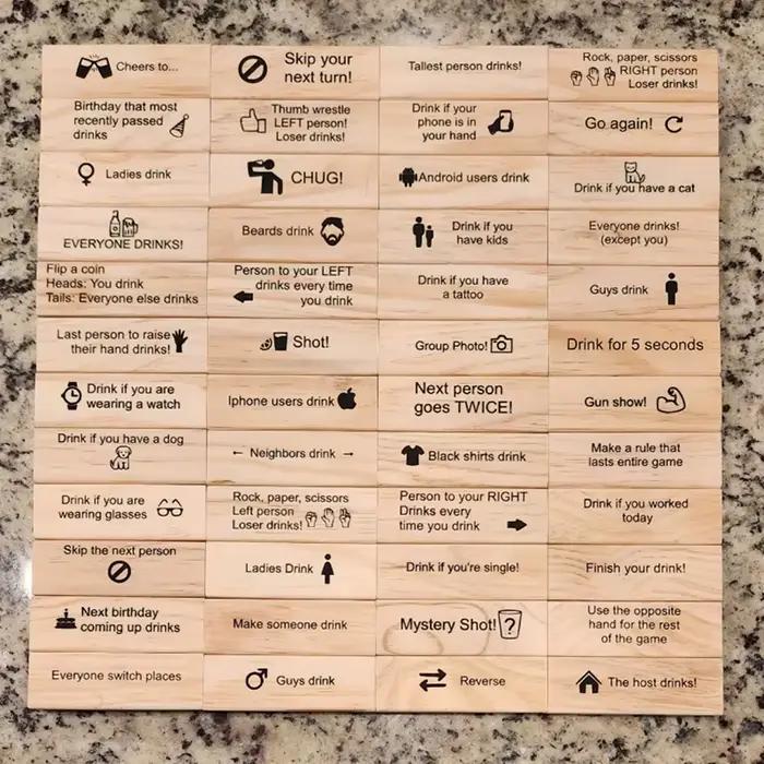 Jeu de tour de déclenchement en bois 48 pièces