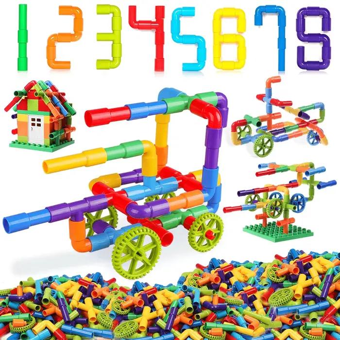 Bricolage blocs de Construction d'eau jouets Montessori tuyau d'eau blocs de Construction jouet concepteur enfants Construction jouets éducatifs cadeau