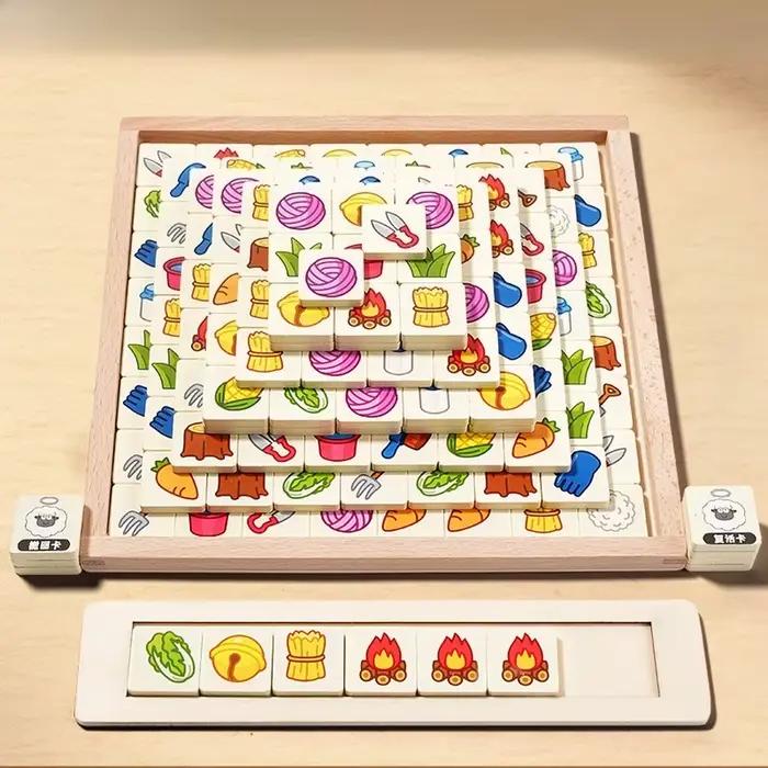 Jeu de société en bois La Moutonnette jeu de cartes multijoueur pour enfants et adultes entraînement à la réflexion et divertissement familial occasions spéciales anniversaire fête famille