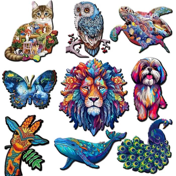Puzzles en bois-puzzle en bois adulte forme Unique avancé hibou sagesse puzzle