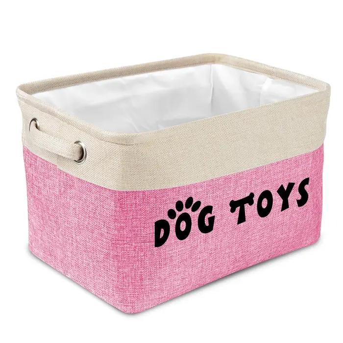 Panier de rangement pliable pour jouets de chien, boîte de rangement pour animaux de compagnie, jouets, vêtements, accessoires, avec impression gratuite