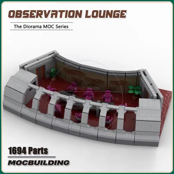 Blocs de construction USS MOC D, salon d'observation, Diorama, technologie d'architecture, briques, bricolage, modèle d'assemblage, jouets, Collection, cadeaux