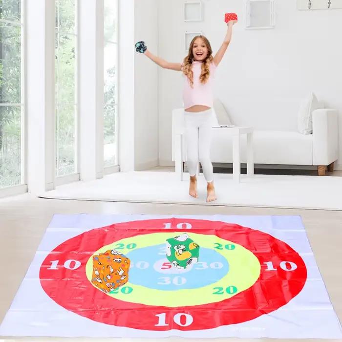 Jeu de lancer de cibles circulaires en sacs de sable et en coques de riz