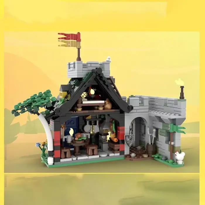 Blocs de construction MOC château médiéval modèle modulaire blocs de construction blocs de construction empilés jouet créatif cadeau bricolage jouet éducatif