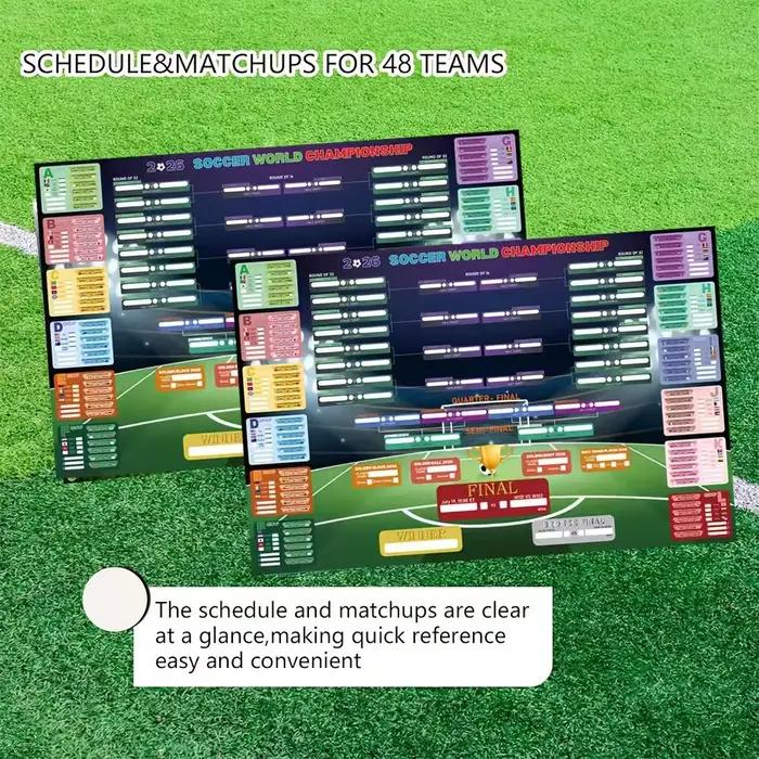 Affiche du calendrier des événements 2D, 2026, conçue pour les passionnés de football. Cette affiche sert de décoration pour les tournois de football