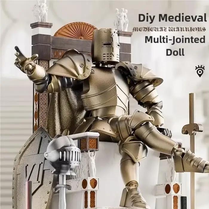 Figurine d'action Knight Armor – Robot mobile multi-articulé à monter soi-même avec armure médiévale