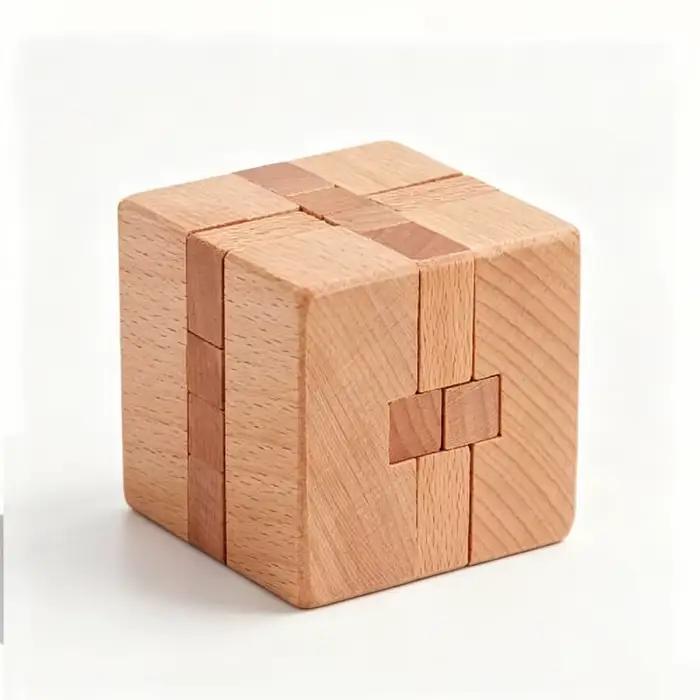Cubes de puzzle en bois Luban Lock casse-têtes 3D pour enfants et adultes défis de logique et d'intelligence jeux de plateau et puzzles occasionnels