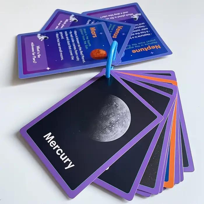 Cartes flash anglaises du système solaire, 15 pièces, pour enfants et bébés, planètes spatiaux Double face, astronomie, Science, cartes d'apprentissage éducatif
