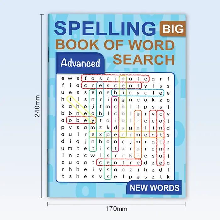 Cahier de exercices de recherche de mots avancés, jeux de recherche de mots cachés stimulants pour adolescents, livre d'apprentissage de l'anglais pour l'école à domicile