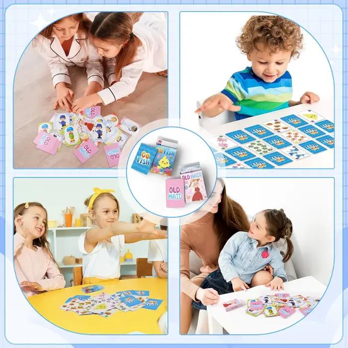 [Go Fish, Old Maid Card Games] Jeu de cartes pour enfants de 4 à 8 ans, tout-petits de 2 à 4 ans, facile à apprendre, idéal pour les cadeaux dans les paniers de Pâques