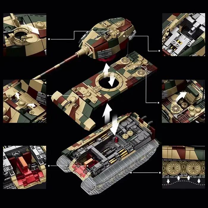 Ensemble de blocs de construction créatifs Tiger King Tank