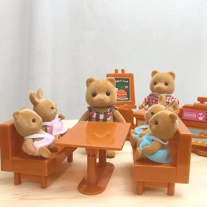 Enfants jouet 1:12 maison de poupée meubles Miniatures salle de classe hôpital Burgershop forêt Animal famille