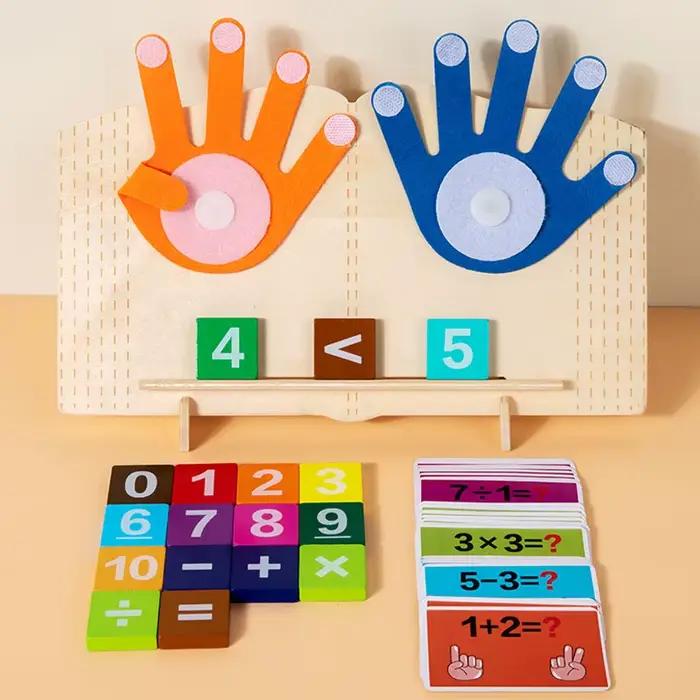 Jouets mathématiques Montessori en bois pour tout-petits, jouet arithmétique au doigt, comptage, éducation précoce, jeu d'apprentissage pour enfants, Intelligence