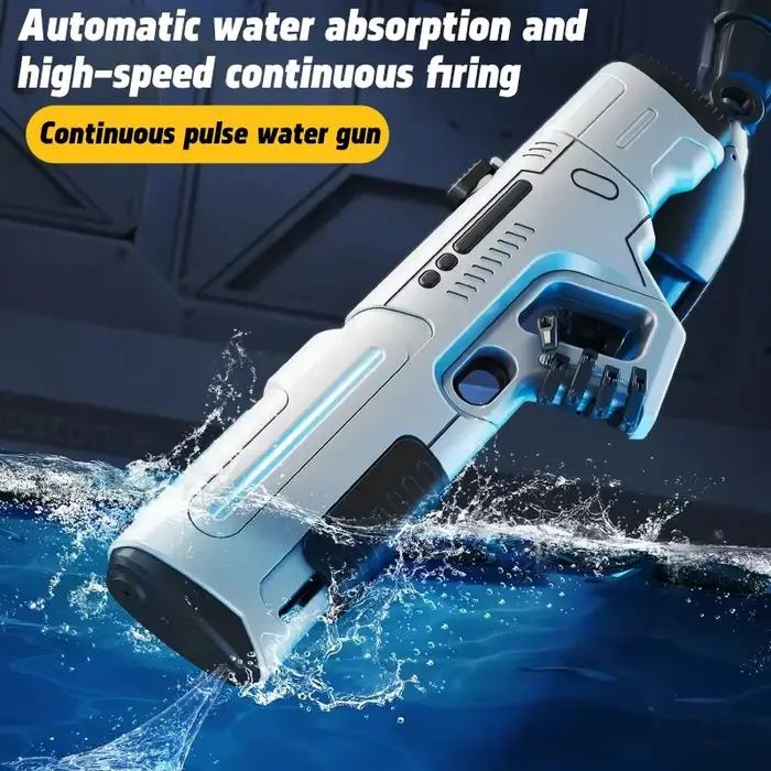 Pistolet à eau électrique à impulsion, jouet avec pulvérisation de feu, entièrement automatique, pour adultes, plage, piscine, bataille, tir, jouet de pulvérisation d'eau, nouvelle collection 2025
