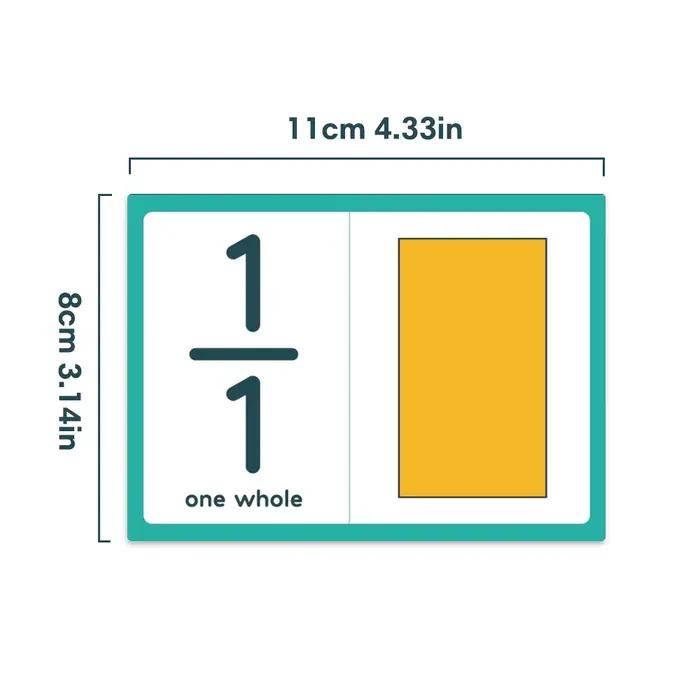Cartes flash de chiffres de fraction pour l'école primaire