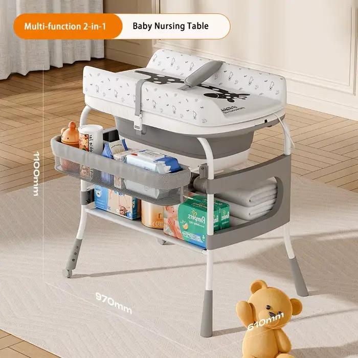 Table d'allaitement 2 en 1 pour bébé multifonctionnelle station de soins des couches occasion naissance baptême anniversaire