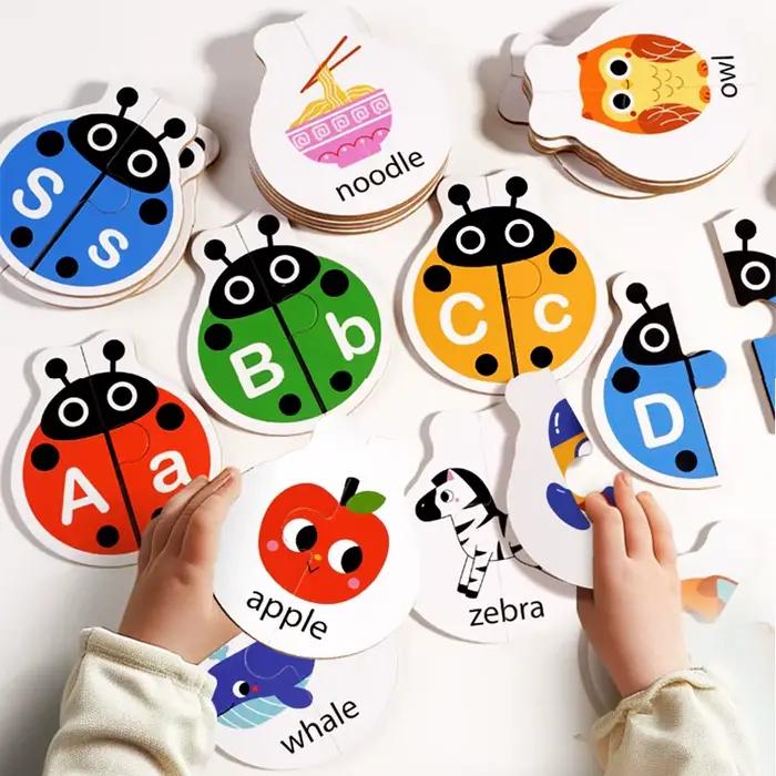 Puzzle d'apprentissage de l'alphabet en papier pour tout-petit jeu de lettres assorties éveil sensoriel et développement de la motricité fine jouet éducatif loolotree occaions spéciales pour les tout-petits