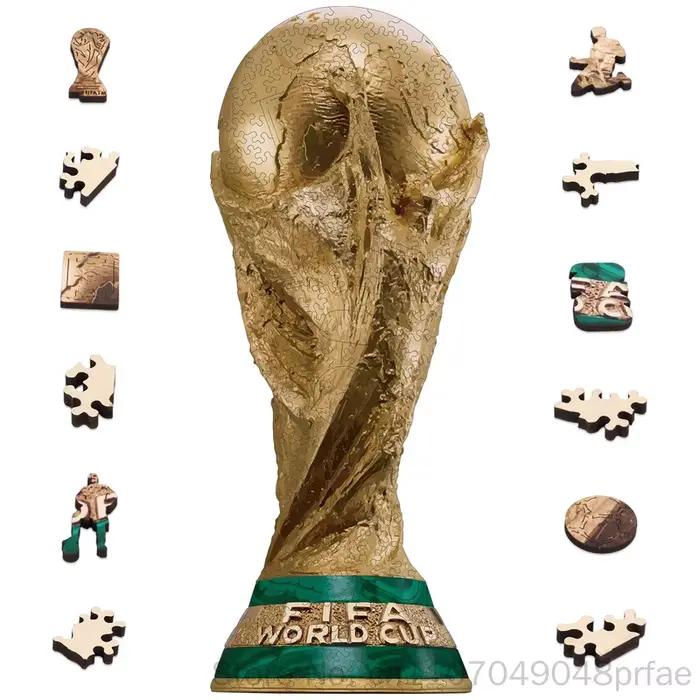 Puzzle 3D en bois Match de football mondial 2026 – Affiche USA Canada Mexique – Cadeau de collection pour les fans