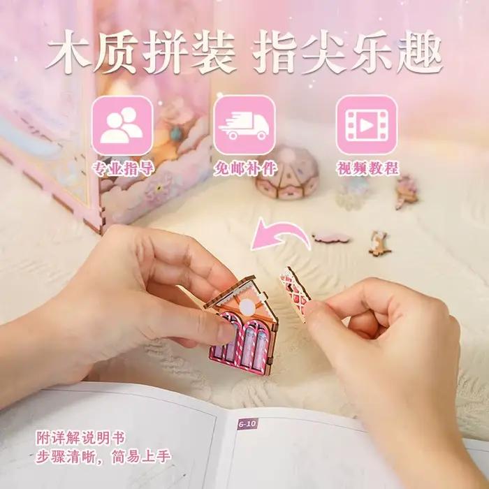 Kit de modèle de diorama Tonecheer Sweet Dream DIY Book Nook