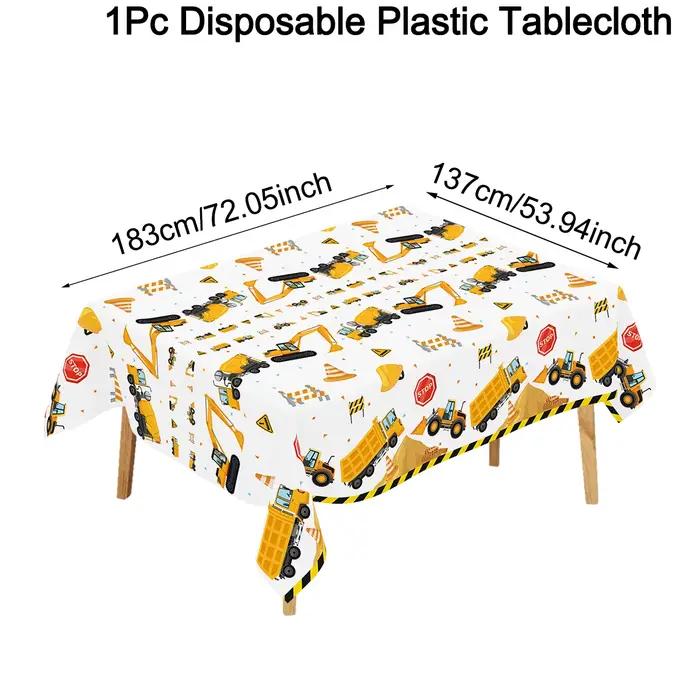 Nappe jetable en plastique à motif de camion excavateur