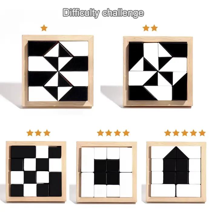 Bricolage en bois cacher Puzzle jouets Montessori pensée logique formation blocs cachés jeux de société