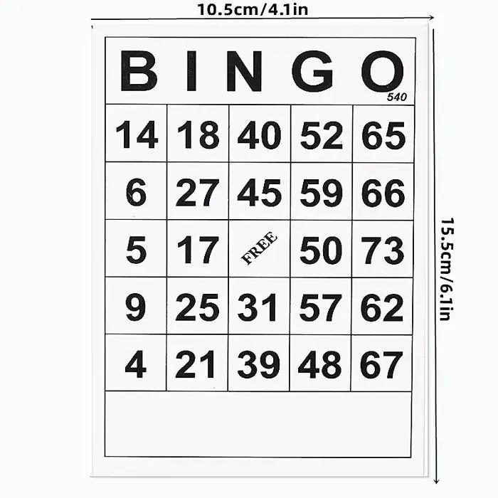 Cartes de jeu en papier pour Bingo