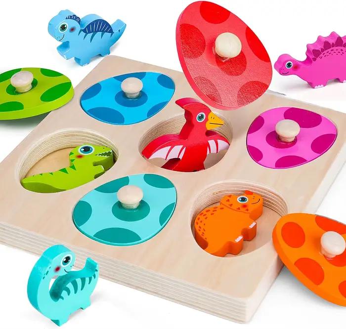 Puzzle dinosaure en bois