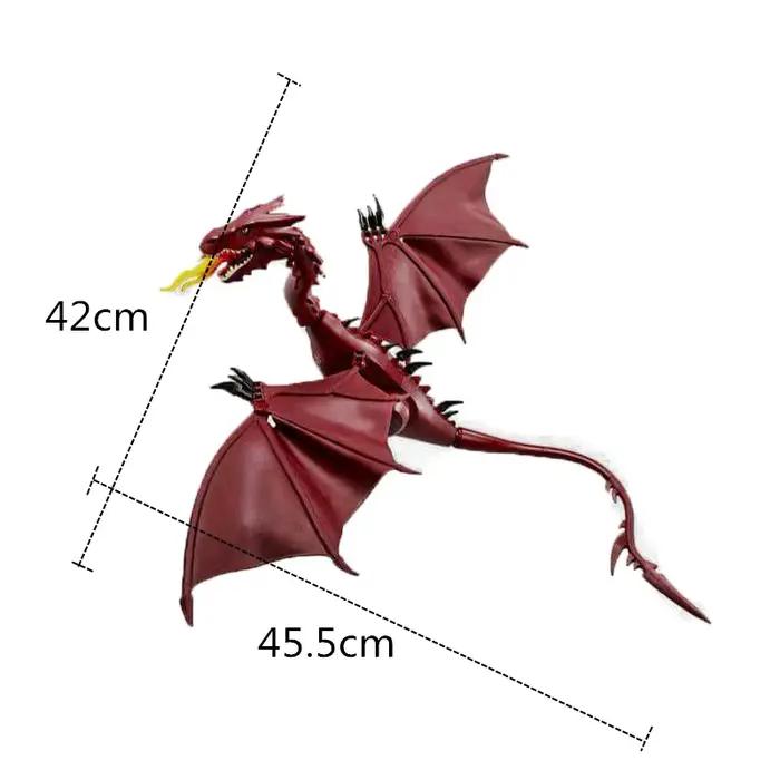 Série médiévale magique Dragon volant rouge Smaug flamme