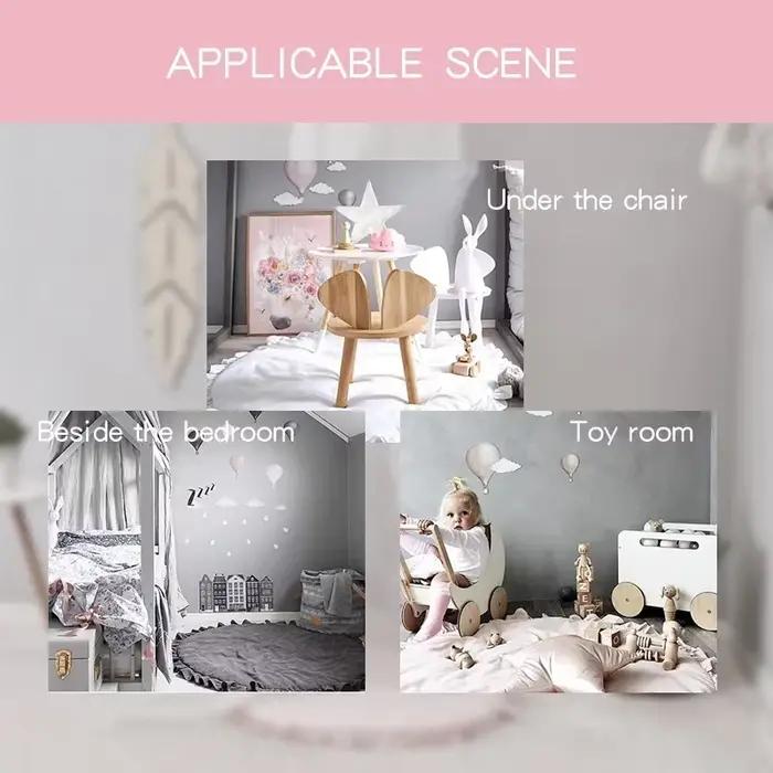 Tapis de jeu rond en coton doux rembourré pour bébé, tapis rampant pour nouveau-né, fille et garçon, tapis de sol pour chambre d'enfant, décoration nordique