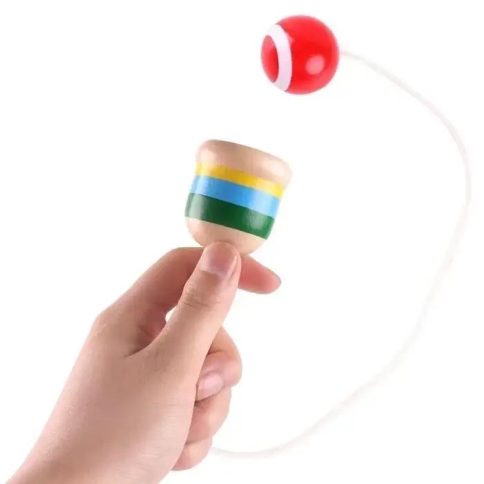 Jeu de lancer et d'attraper en bois avec cible à billes, jouet éducatif pour la coordination œil-main, nouveauté amusante pour adolescents, enfants, garçons et filles