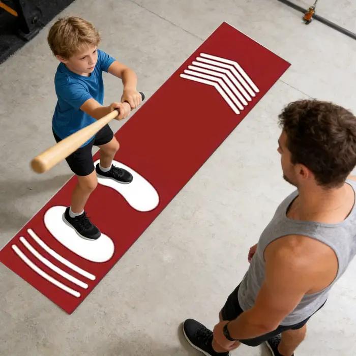 Tapis d'entraînement de baseball antidérapant, tapis d'entraînement de frappe pour débutants, tapis de lancer de baseball