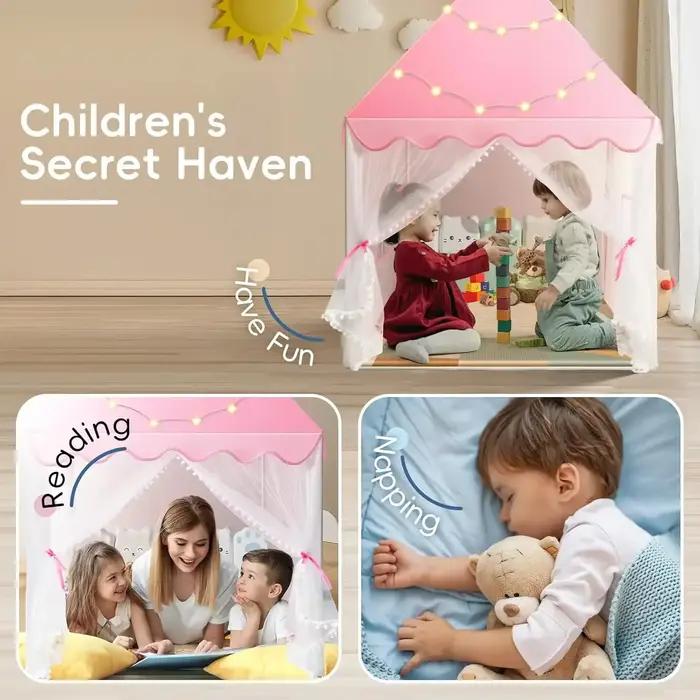 Tente pour enfants jeux d'intérieur et d'extérieur jardin Tipi château de princesse pliant Cubby jouets tentes Enfant