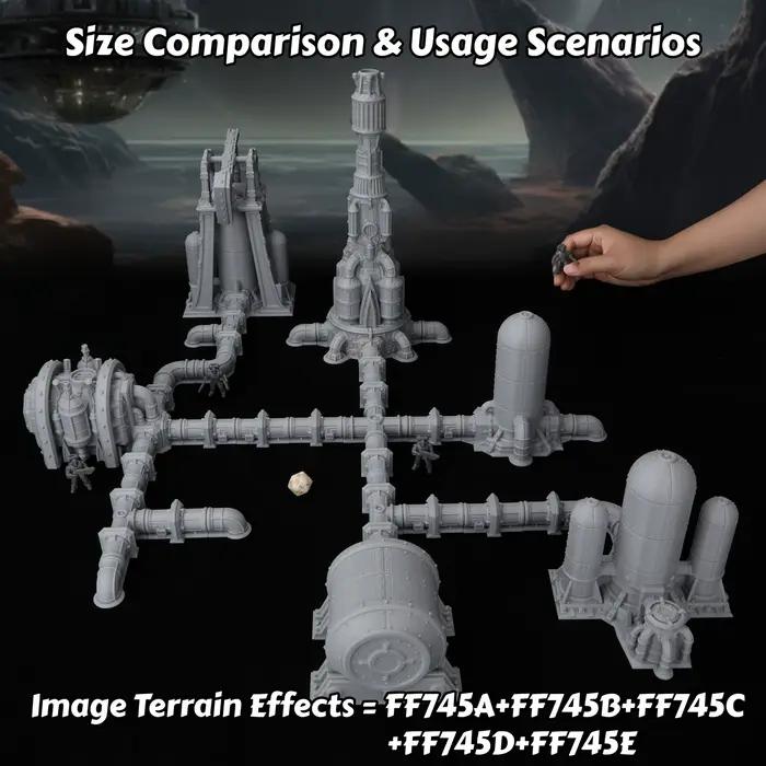 Ensemble de terrains industriels de science-fiction pour jeux de rôle