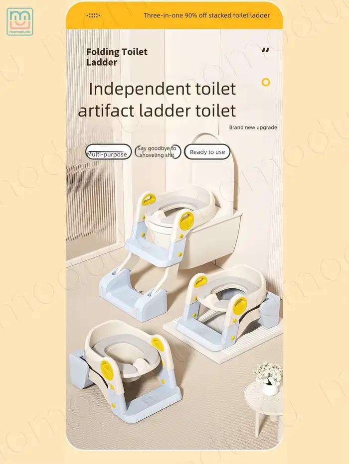 Siège de toilette portable 2-en-1 pliable pour enfants