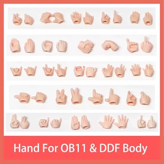 Main de remplacement en caoutchouc pour poupées BJD OB11 et DDF pour plus d'expressivité et de personnalisation des accessoires de poupée