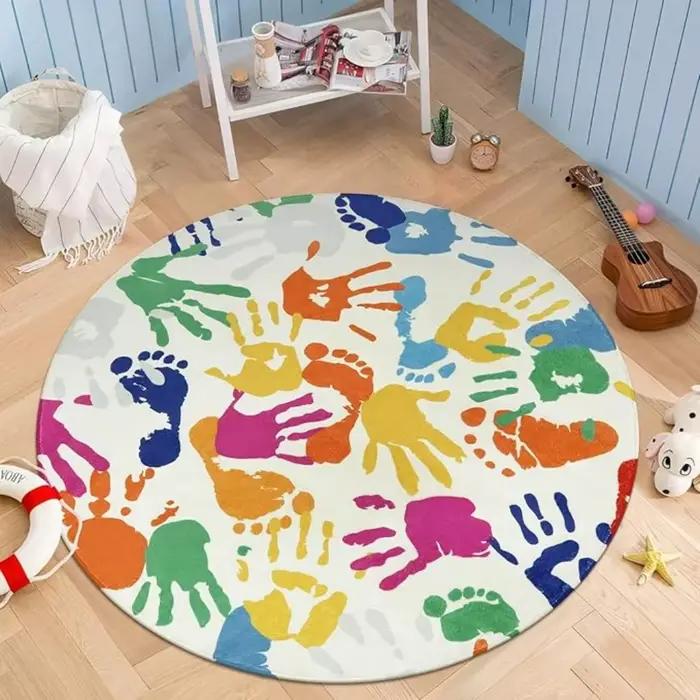 Tapis de jeu rond ABC Fruit pour enfants
