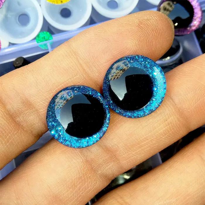 Yeux de sécurité à paillettes 3D pour élèves tordues