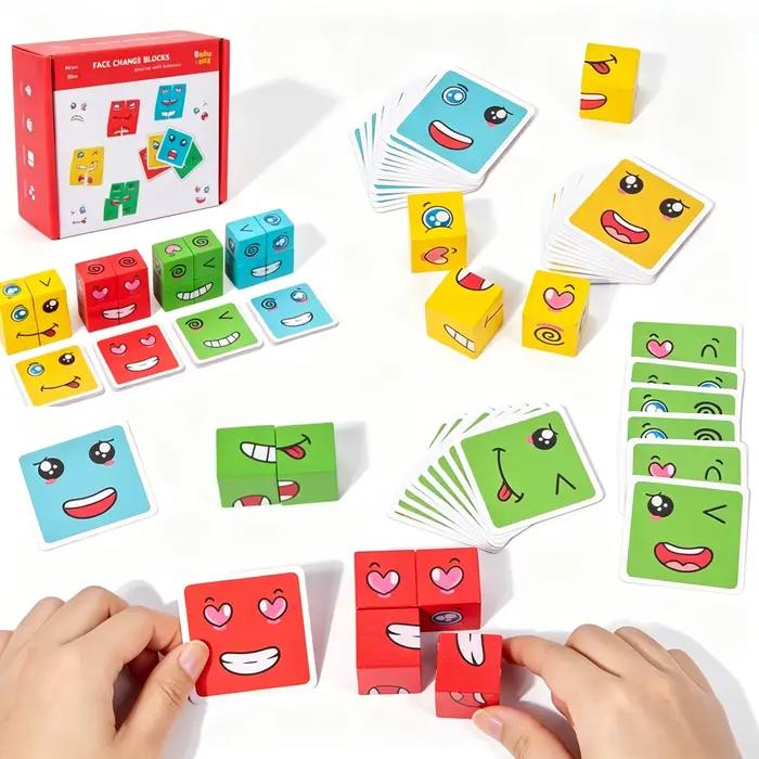 Jeu de table de blocs d'expressions à changer