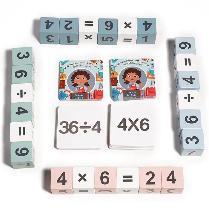 Jeu de Multiplication et de Division Double joueur en bois Montessori pour enfants