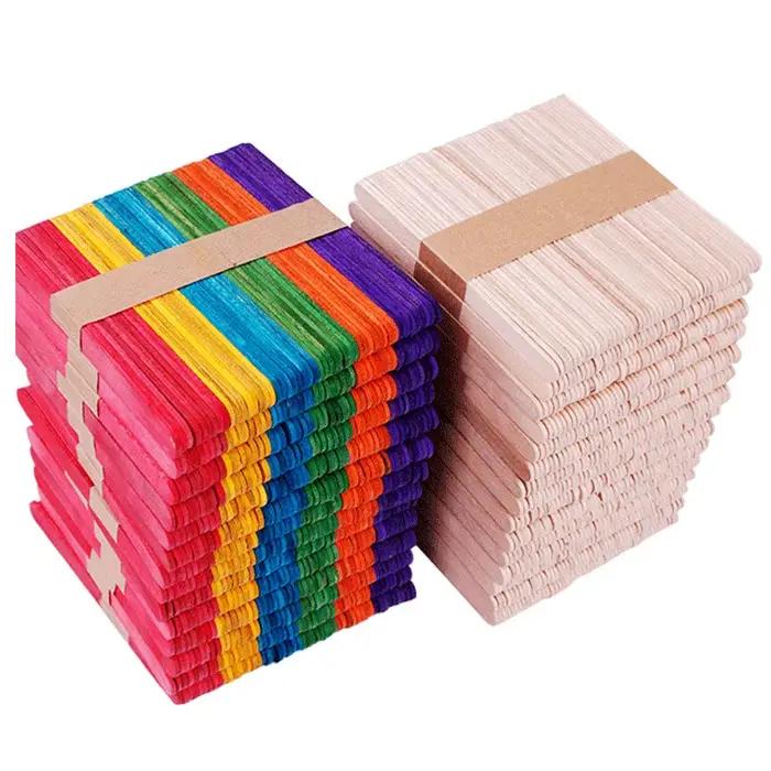 Bâtonnets de sucettes glacées 50 pièces, bâtonnets en bois pour artisanat, bâtonnets de crème glacée, bâtonnets de glaces, outils naturels pour gâteaux, bricolage, travaux manuels pour enfants, artisa