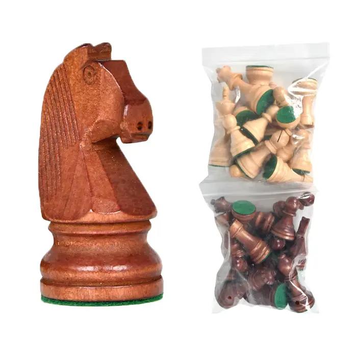 Jeu d'échecs en bois de 3,75 pouces, jeu de société robuste avec 2 reines supplémentaires, 34 pièces, échecs de tournoi
