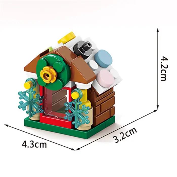 Modèle de blocs de construction de village d'hiver de la ville pour enfants
