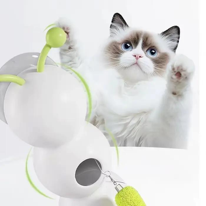 Jouet Interactif Caterpillar Pour Chats Blanc Rechargeable Encourageant L'Activité Physique Et Améliorant Les Liens Entre Humains Et Animaux Occasions Spéciales