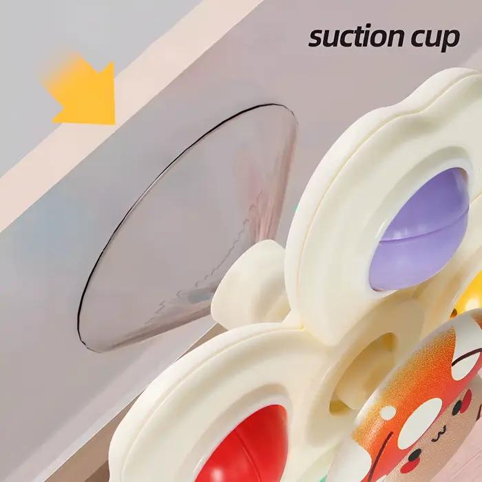 Ventouse rotative à fleurs d'animaux jouet rotatif pour table et chaise de bébé ensemble de spinner supérieur du bout des doigts de 3 pièces occasion bain et jeu quotidien