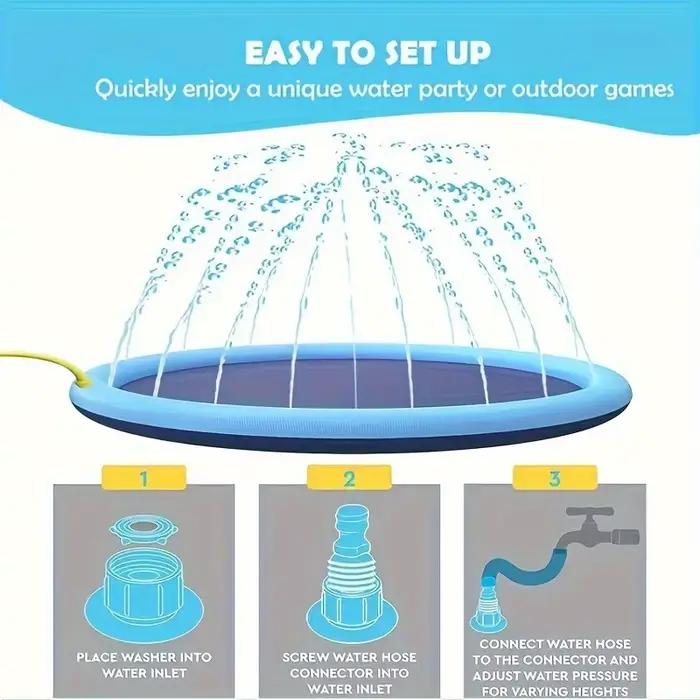 Grand tapis de jeu aquatique gonflable 170×180cm